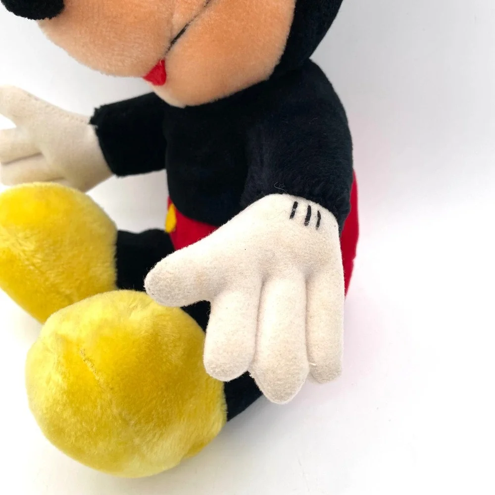 Disney Mickey Mouse Plush Toy Unisex OS Black Red Vintage Classic Disneyland